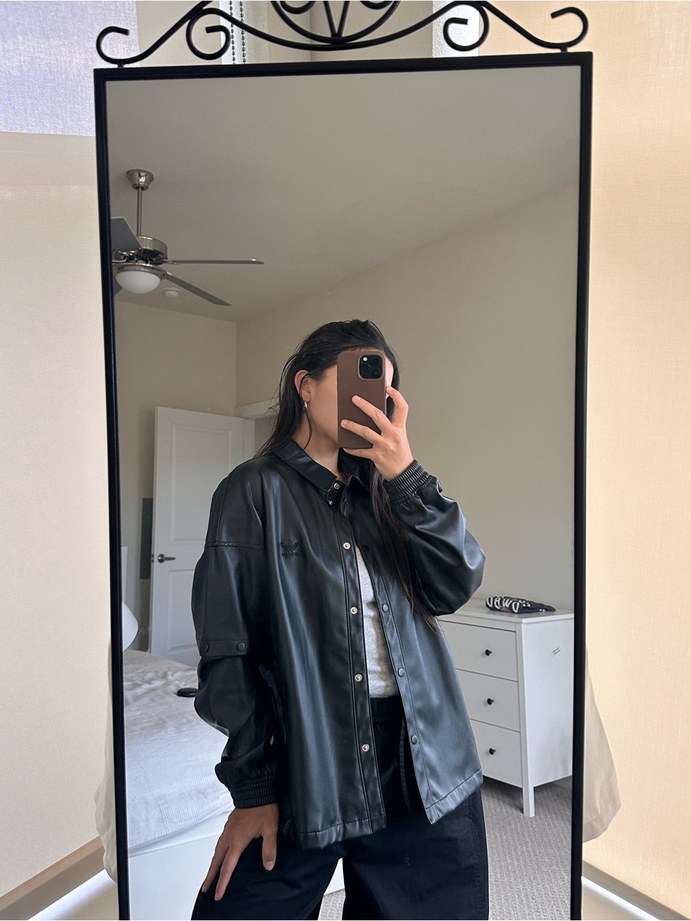 Adidas originals fake leather overshirt - Picture 7 of 8